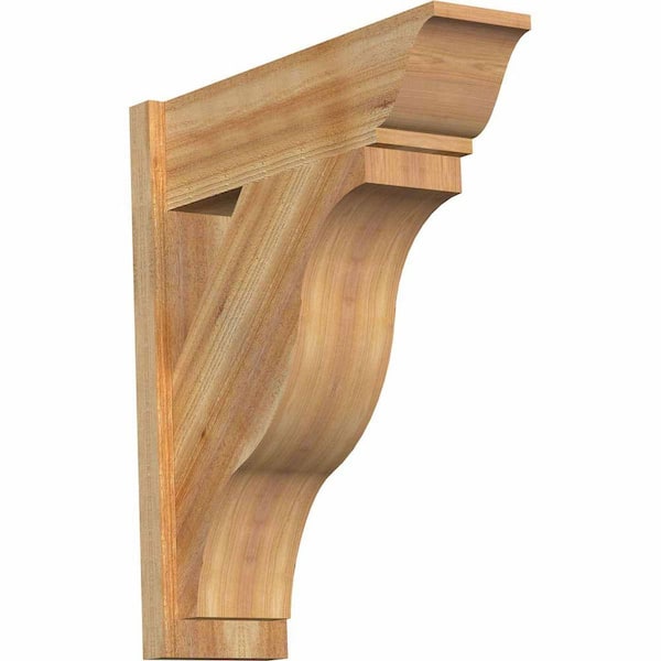 Ekena Millwork 8 in. x 30 in. x 26 in. Fuston Traditional Rough Sawn Western Red Cedar Outlooker