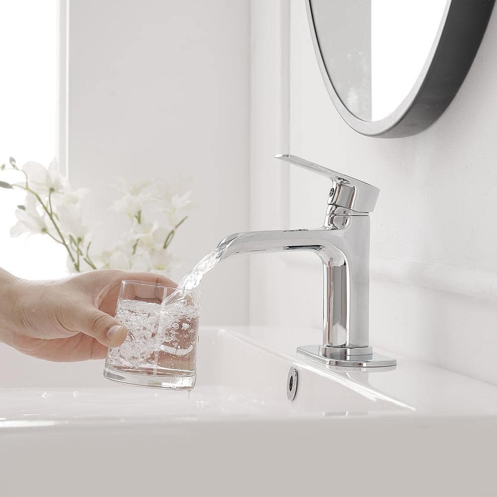 Polished Chrome Single Handle Waterfall Bathroom Faucet