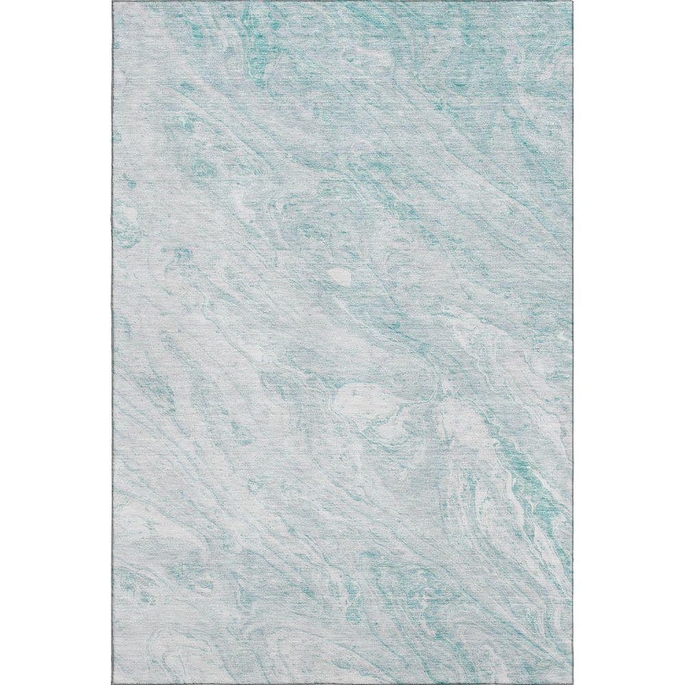 Mayfield Premium Machine Washable Indoor/Outdoor Geometric AMF640 Teal 3 ft. x 5 ft. Area Rug price history on PriceWatchPro