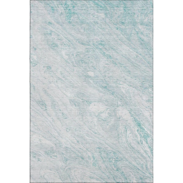 Addison Rugs Mayfield Premium Machine Washable Indoor/Outdoor Geometric AMF640 Teal 3 ft. x 5 ft. Area Rug