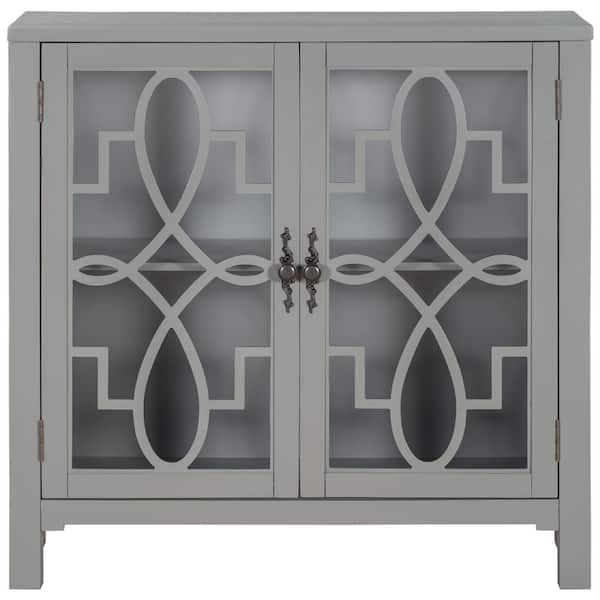 Tileon 36 in. W x 14 in. D x 35.7 in. H in Gray MDF Ready to Assemble Kitchen Cabinet with Solid Wood Frame and legs