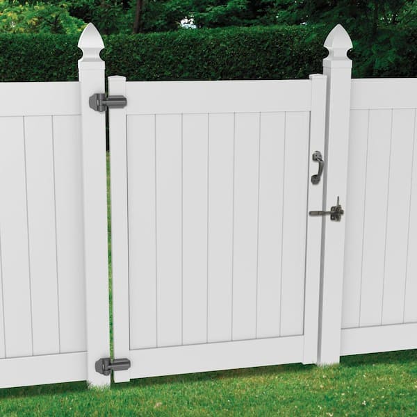 4' single 3 rail white vinyl fence gate NEW 