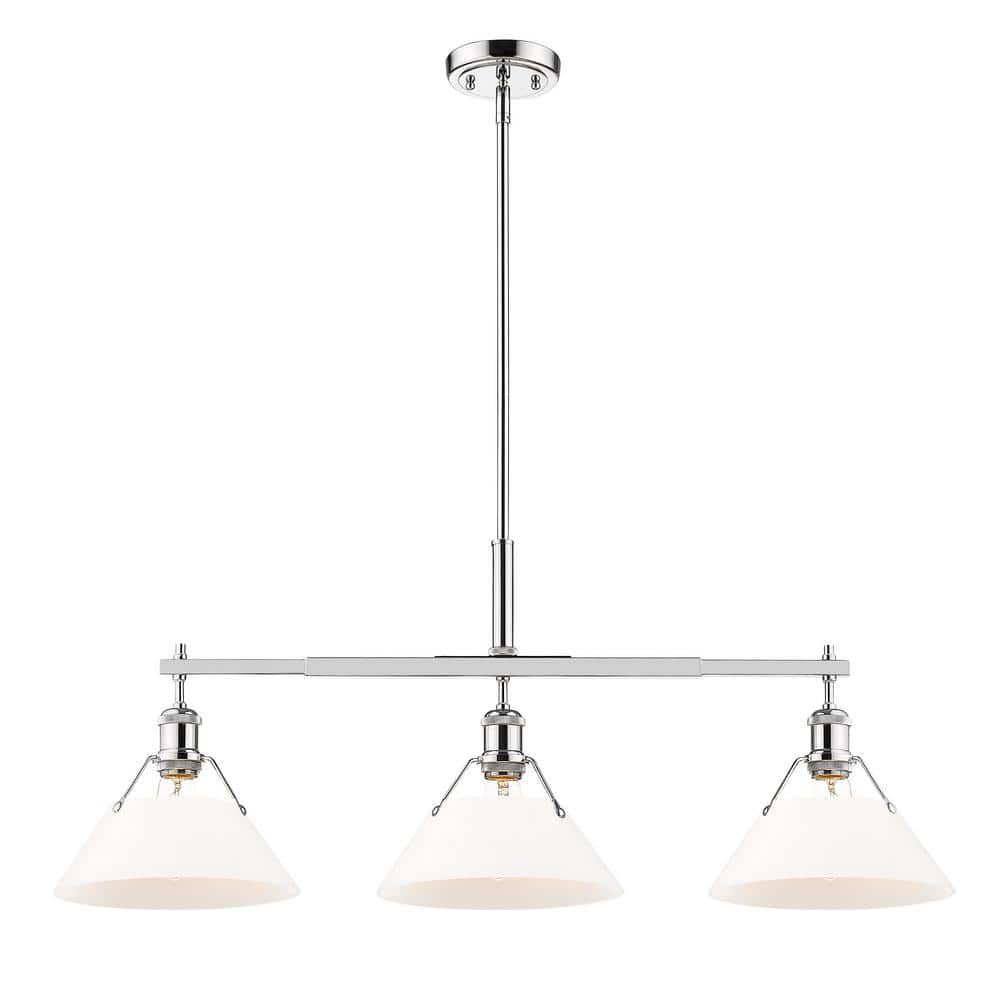 Orwell 100-Watt 3-Light Chrome and Opal Glass Linear Pendant Light price history on PriceWatchPro