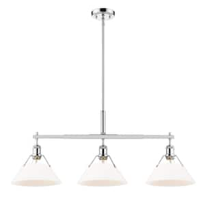 Orwell 100-Watt 3-Light Chrome and Opal Glass Linear Pendant Light