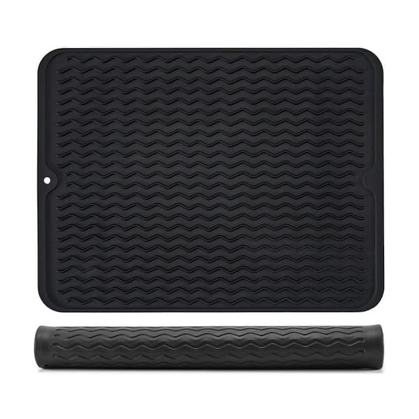 16 in. x 12 in. Food Grade Silicone Dish Drying Mat Non-Slip Heat Resistant Kitchen Sink Drainer Mat Easy Clean