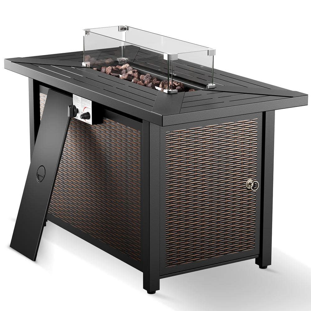 Opohoro Alliron 43 in. Rectangular Brown Metal Propane