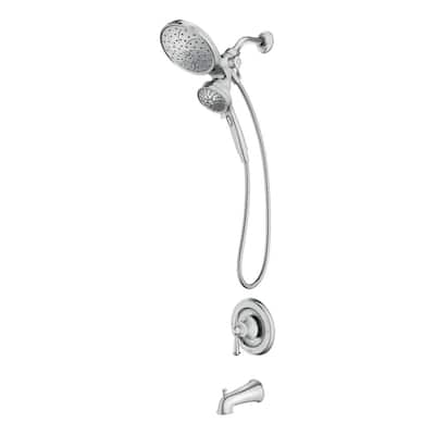 Brecklyn Single-Handle 6-Spray Tub and Shower Faucet with Magnetix Rainshower Combo in Chrome