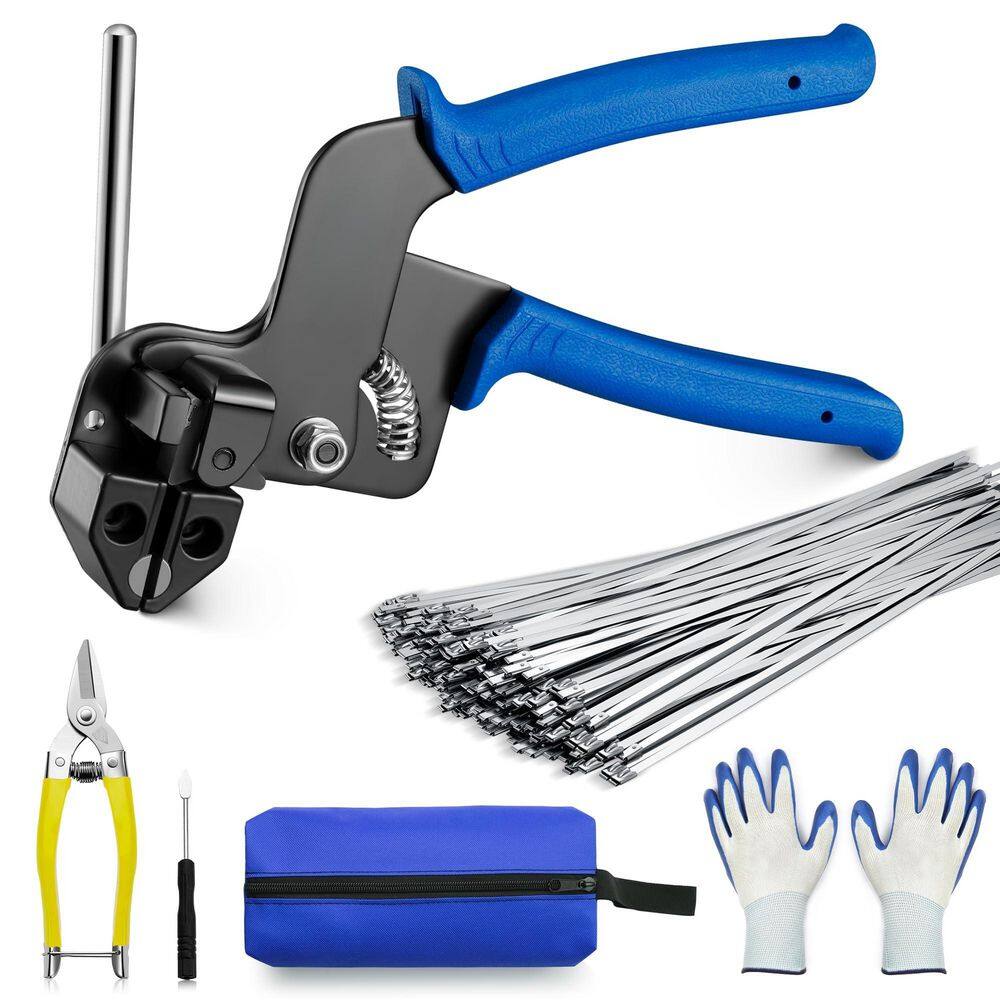 1 in. x 0.8 ft. Stainless Steel Cable Tie Gun Kit with 150Pcs Ties, Tool for Fastening and Cutting Metal Cable Ties price history on PriceWatchPro