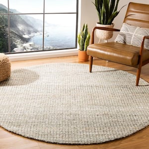 Marbella Light Gray 6 ft. x 6 ft. Round Solid Area Rug