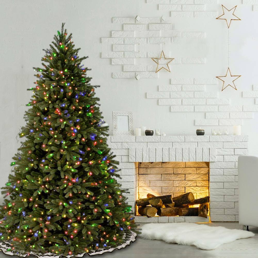 6.5' Green Prelit Jersey Fraser Fir Christmas Tree with Multicolor Lights
