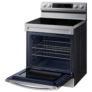 6.3 cu.ft. 4 Burner Element Smart Freestanding Electric Range with Steam Clean in Stainless Steel