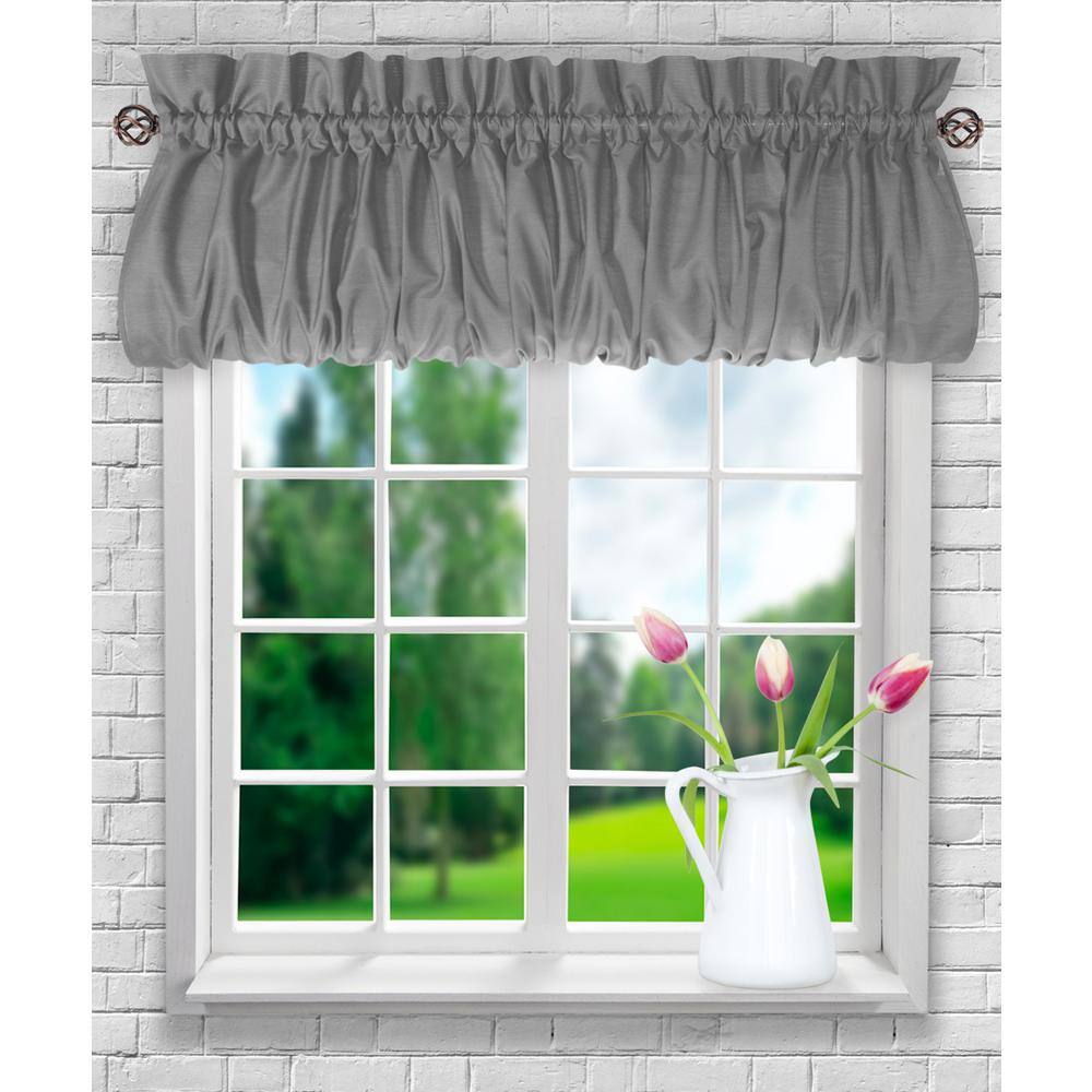Grey Polyester Cotton Balloon Rod Pocket Valance 60" x 15"