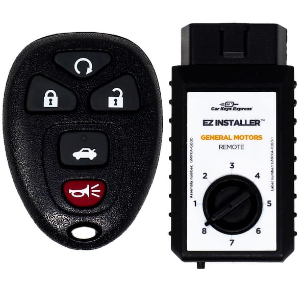 Replacement GM Remote-5 Buttons (Lock, Unlock, Panic, Trunk, and Remote Start) Includes programming device