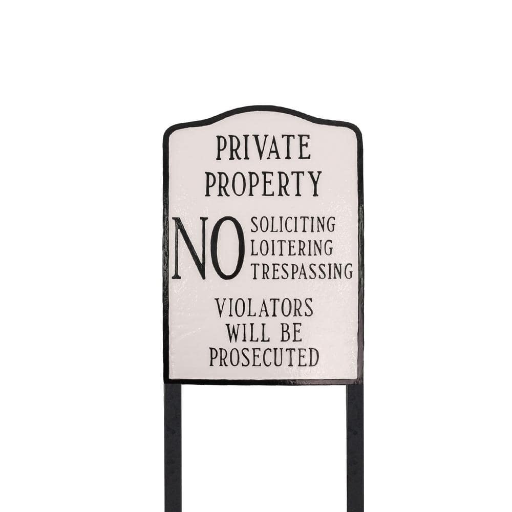 Private Property No Sign Arch Large Statement Plaque with 23 in. Lawn Stakes - White/Black price history on PriceWatchPro