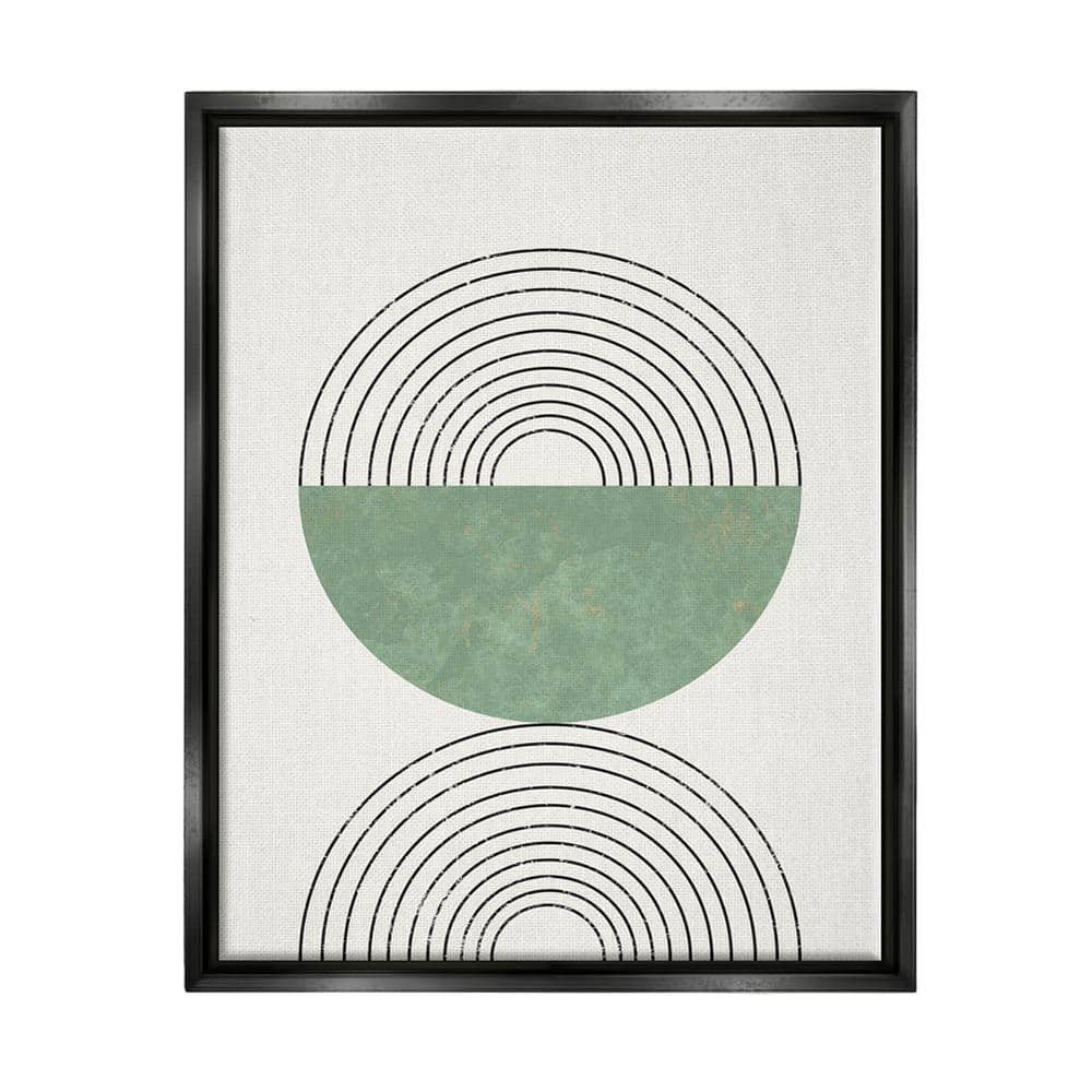 Abstract Geometric Green and Black Canvas Wall Art, 18x22