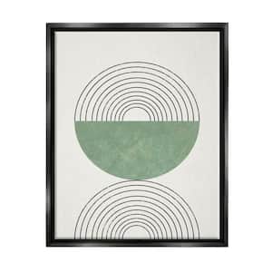 Geometric Circular Study Curved Art Deco by Daphne Polselli Floater Frame Abstract Wall Art Print 17 in. x 21 in.