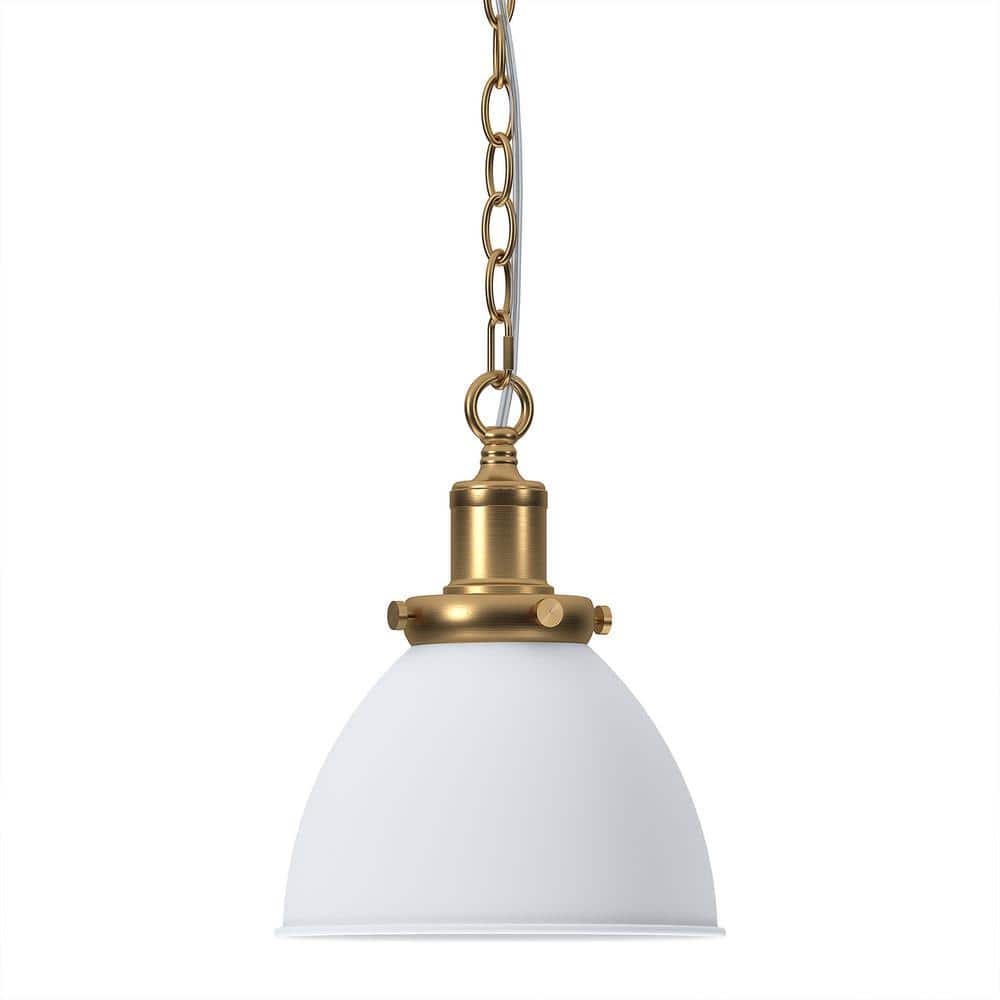 Meyer&Cross Elodie 60-Watt 1-Light Matte White Pendant Light with