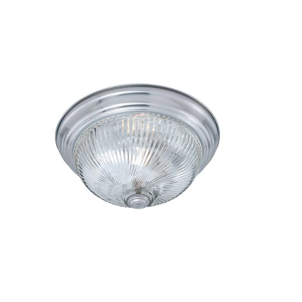 Elegant Brushed Nickel 14" Indoor/Outdoor Bowl Ceiling Light