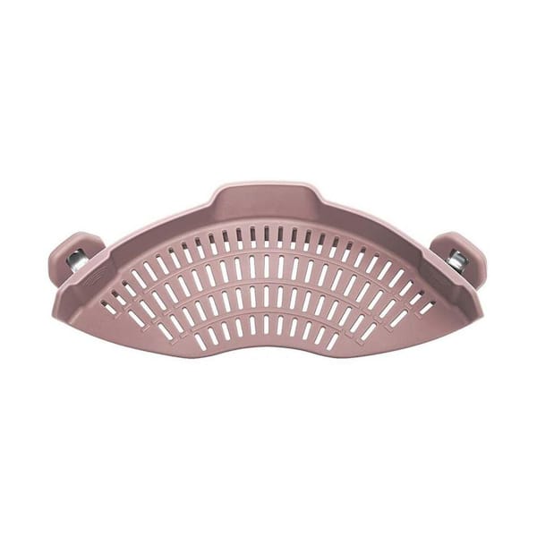 1-Piece Gray Silicone Clip-On Strainer Quick Draining Easy Storage Flexible Grip Kitchen Colander for Pots Pans
