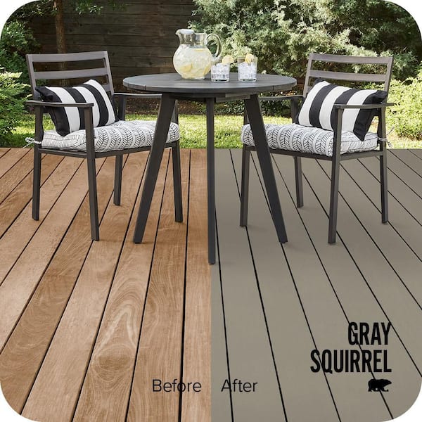 5 gal. #N320-5 Gray Squirrel Solid Color Waterproofing Exterior Wood Stain and Sealer