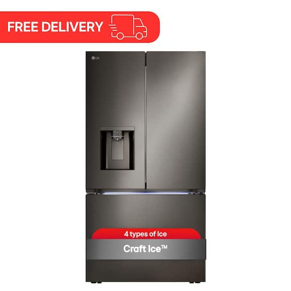 26 cu. ft. Smart Counter-Depth MAX French Door Refrigerator with 4 types of ice in PrintProof Black Stainless Steel