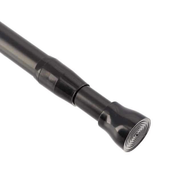 28 in. to 47 in. Tension Adjustable Shower Curtain Rod Black