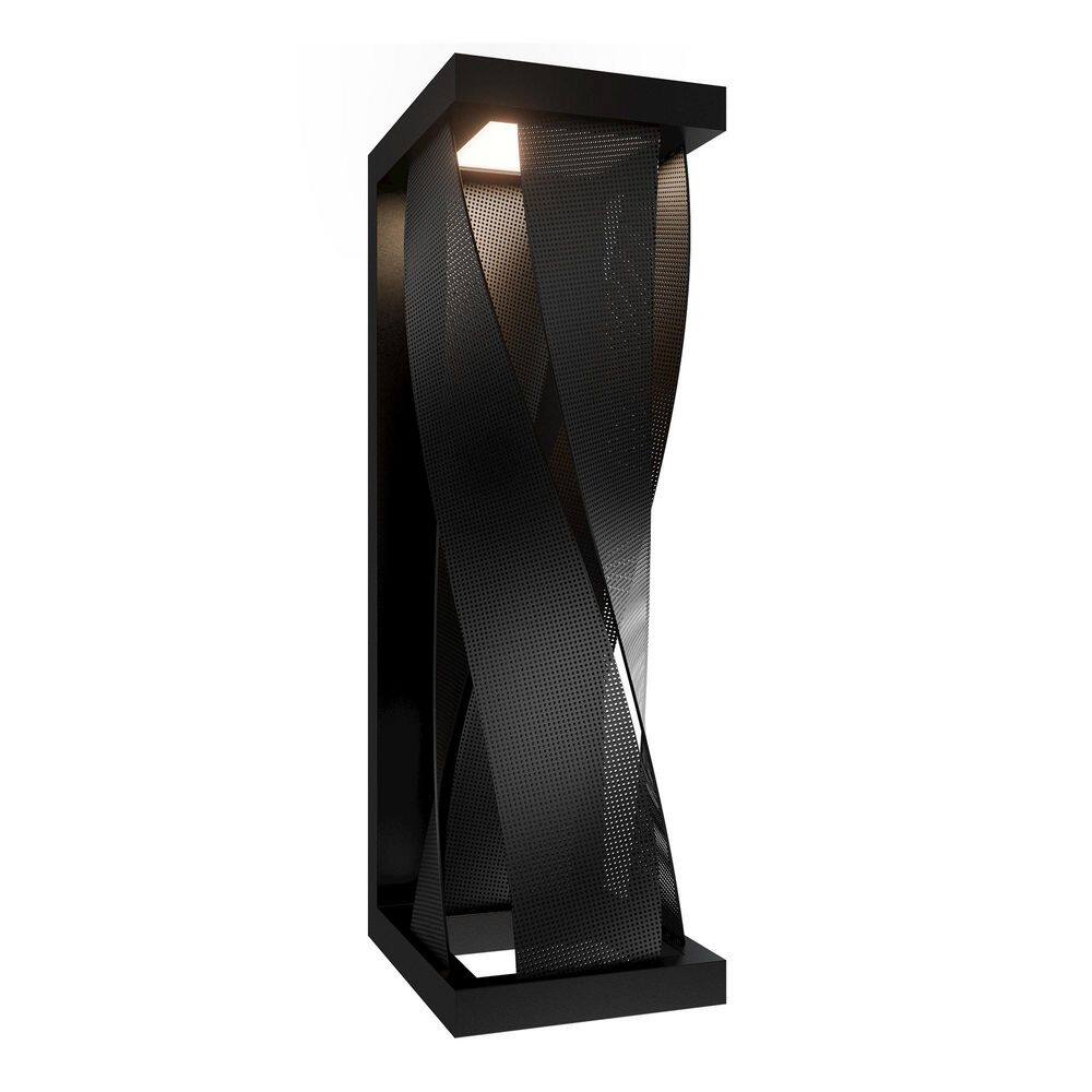 Brocade 26 in. 1-Light Black Indoor/Outdoor Wall Sconce with Glass Diffuser Integrated LED 3000K price history on PriceWatchPro