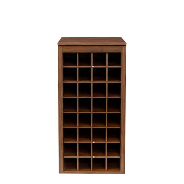 Adrinfly Modular 32-Bottle Brown Wine Rack Buffet Cabinet