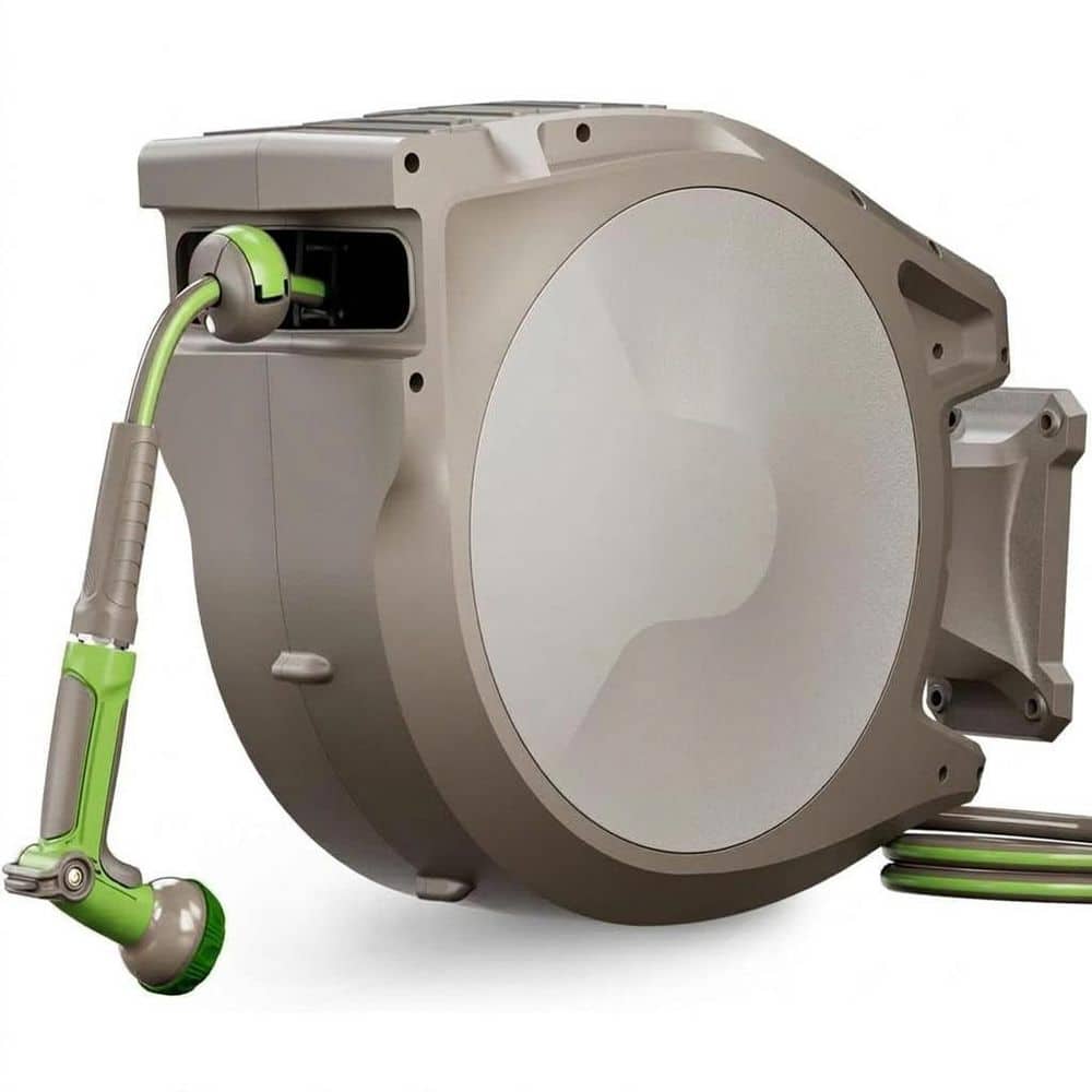 5/8 in. dia. x 75 ft. Heavy-Duty Retractable Garden Hose Reel with 10-Pattern Nozzle and 180 Swivel Bracket price history on PriceWatchPro