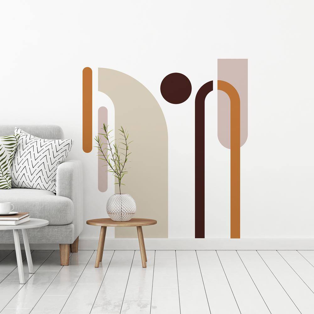 Neutral and Orange Arch Geometric Peel and Stick Wall Decals