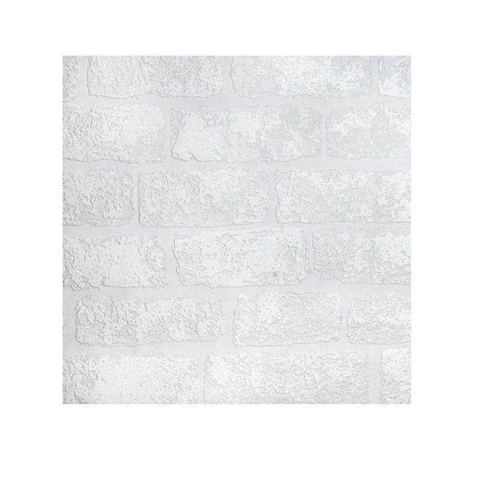 Lincolnshire White Embossed Brick Paintable Vinyl Wallpaper