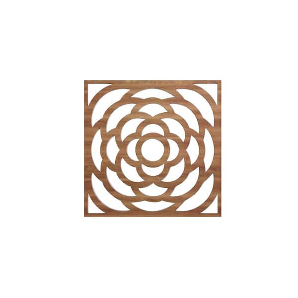 Ekena Millwork 23-3/8 in. x 23-3/8 in. x 1/4 in. Walnut Large Edinburg Decorative Fretwork Wood Wall Panels (20-Pack)