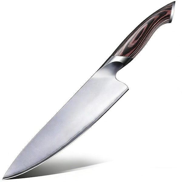 8 in. High Carbon Stainless Steel Full Tang Japanese Chef's Knife with Ergonomic Handle, Non-Slip and Ultra Sharp