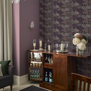 Garwood Grove Violet Grey Non-Woven Paper Removable Wallpaper