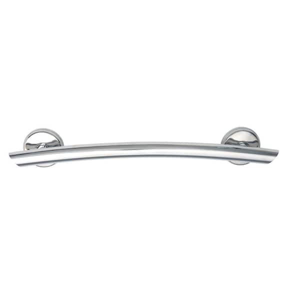 Grabcessories 20 in. x 1.25 in. Curved Contemporary Grab Bar with Grips in Chrome
