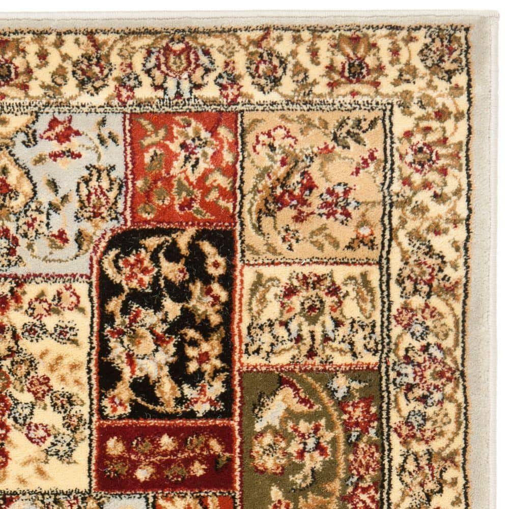 Grey and Multicolor Floral 4' x 6' Synthetic Area Rug