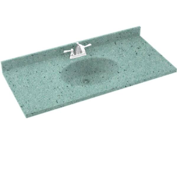 Swanstone Chesapeake 55 in. Solid Surface Vanity Top with Basin in Tahiti Evergreen-DISCONTINUED
