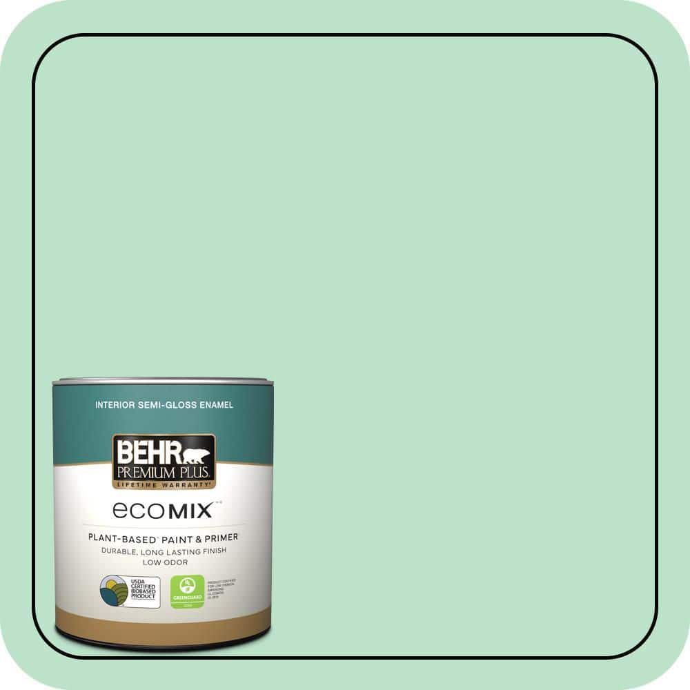 1 qt. #P410-2 Spearmints Semi-Gloss Enamel EcoMix Plant-Based Interior Paint & Primer price history on PriceWatchPro