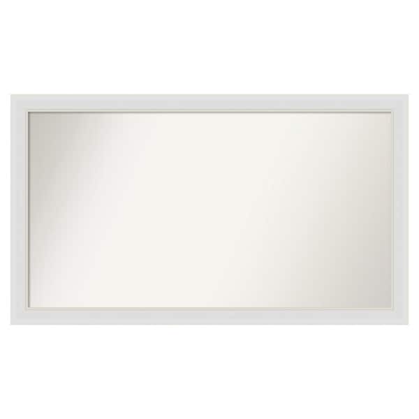 Amanti Art Flair Soft White Narrow 50 in. x 29 in. Custom Non-Beveled Satin Recyled Polystyrene Bathroom Vanity Wall Mirror