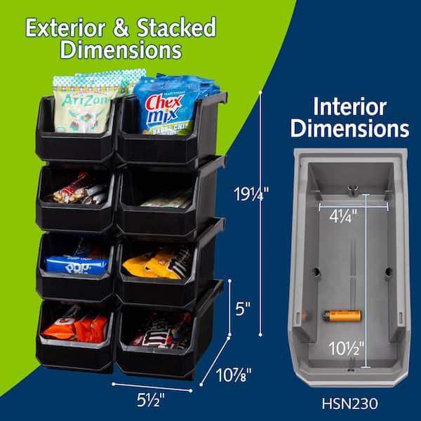 Akro-Mils Plastic Stackable Storage Bin Containers for Organizing