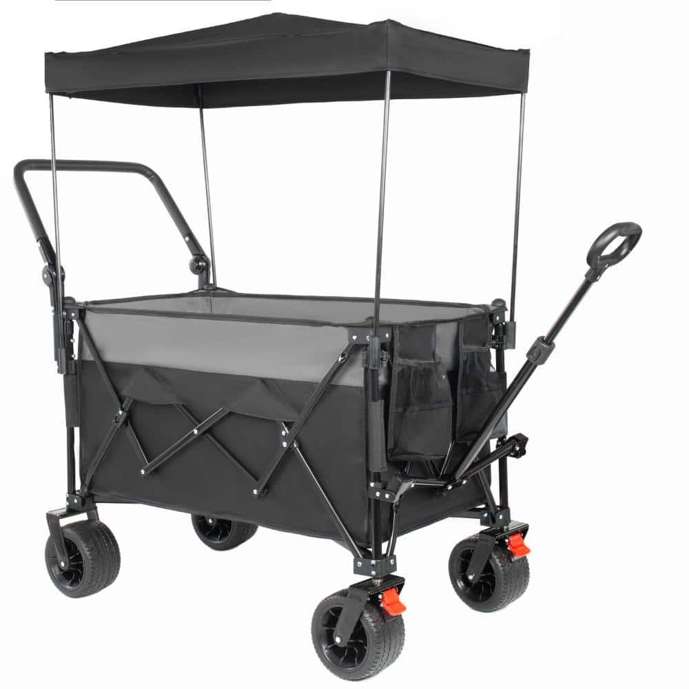 10.59 cu. ft. Steel Garden Cart in Black with Brakes for Outdoor Lawn, Patio and Landscaping price history on PriceWatchPro