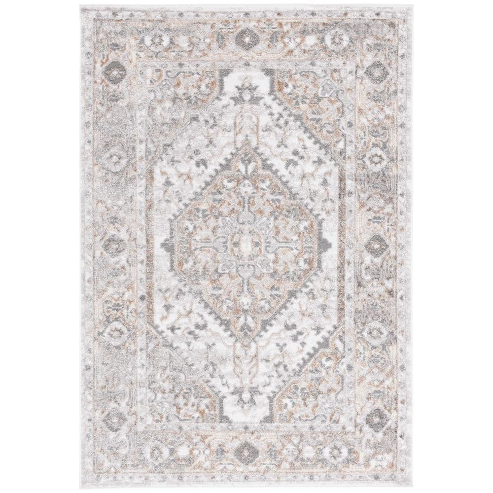 Maya Ivory/Gray Beige 9 ft. x 12 ft. Ornate Medallion Area Rug price history on PriceWatchPro