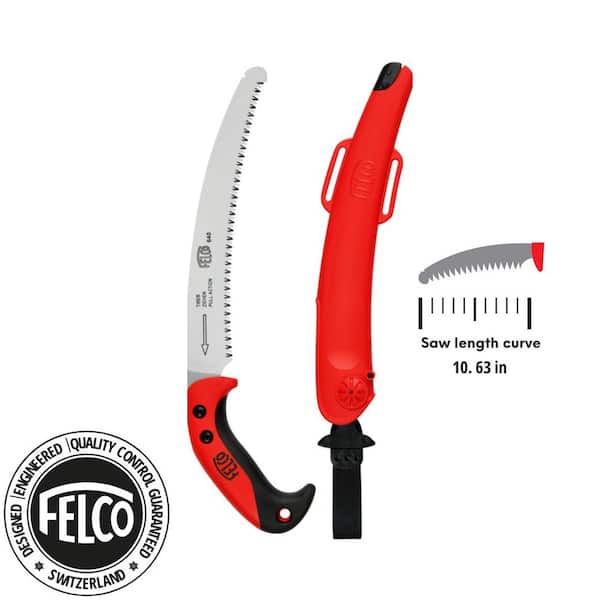 FELCO F640 10.6 in. Curved Hard Chrome-Plated Steel Blade, Folding Full Stroke Pruning Saw with Blade Sheath and Leg Strap