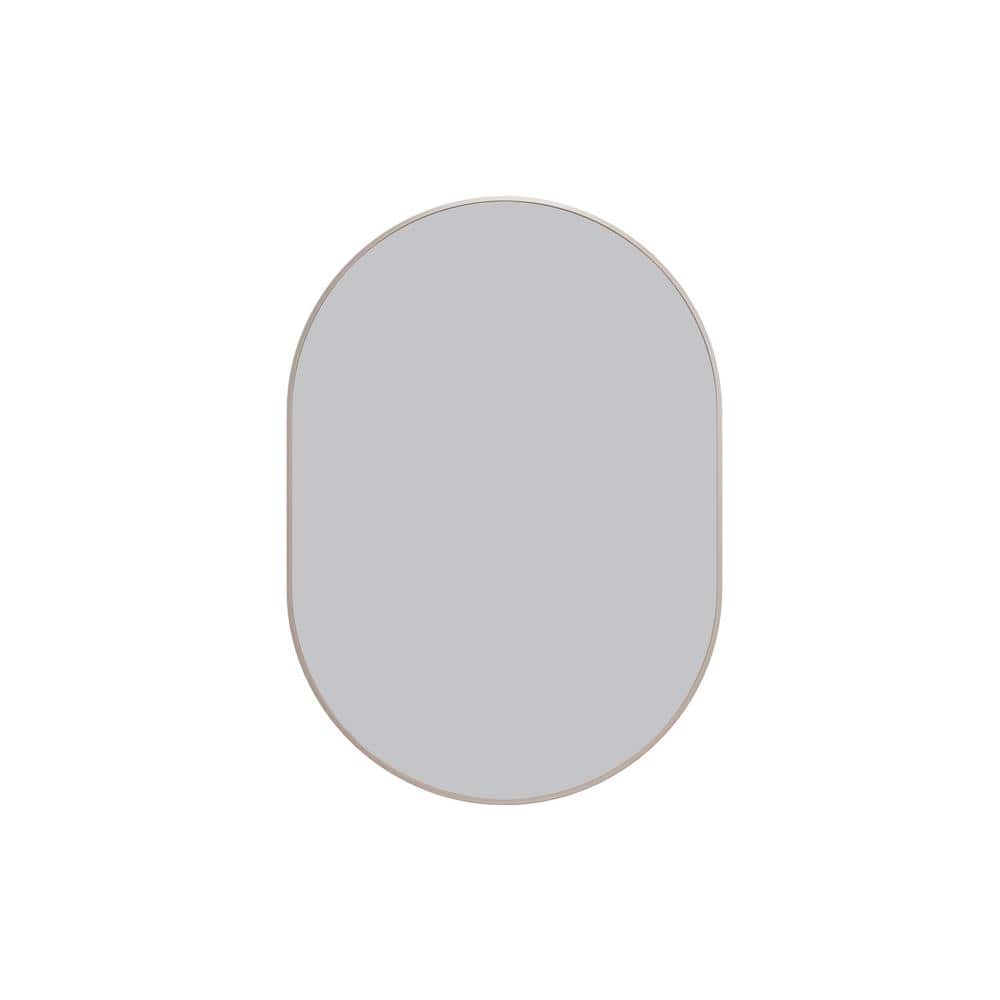 Inara 20 in. W x 28 in. H Framed Oval Bathroom Vanity Mirror in Brushed Nickel price history on PriceWatchPro