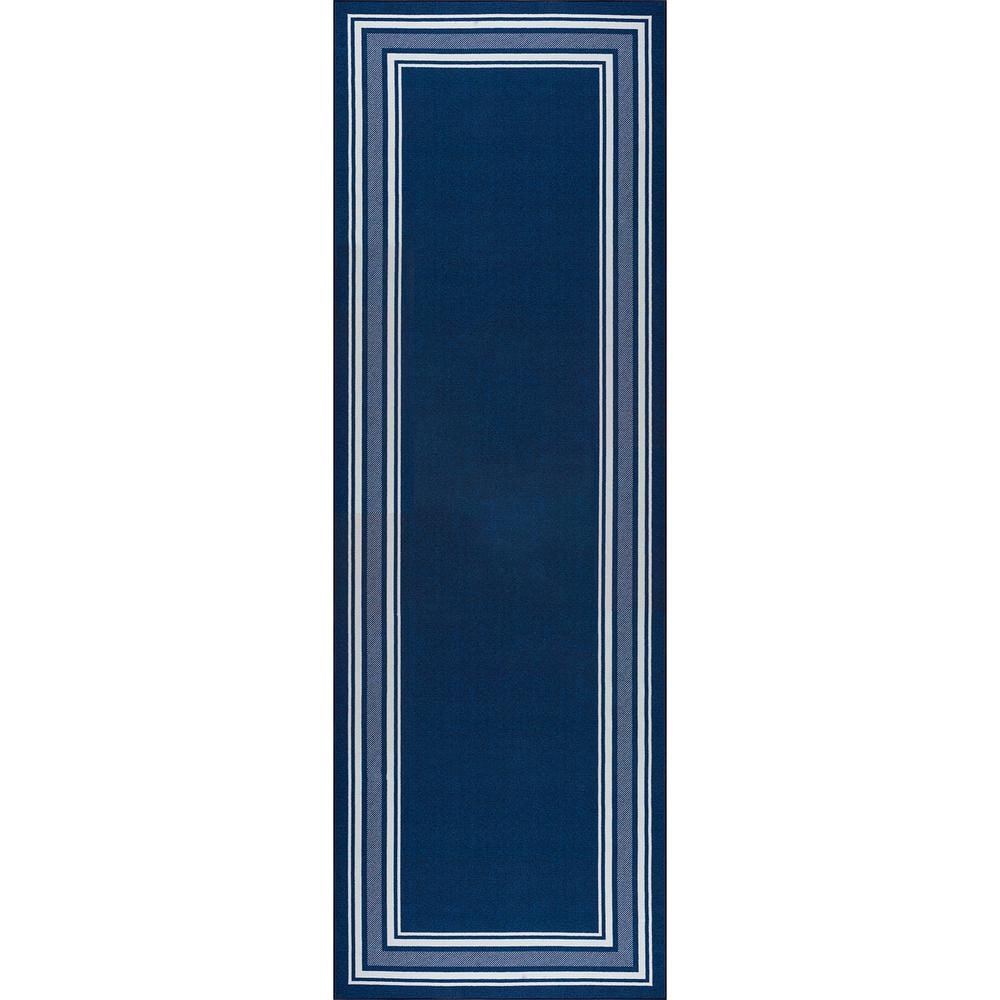 2 X 7 Navy Carmel Bordered Non Slip Runner Indoor Area Rug price history on PriceWatchPro
