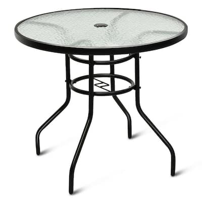 Round Black Metal Zeke Outdoor Coffee Table - Coffee Table Design Ideas