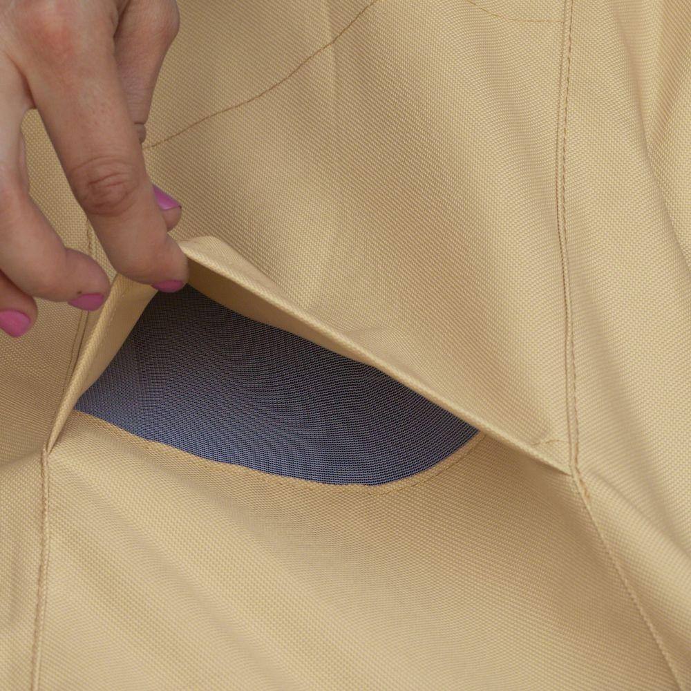 Tan and Brown Water-Resistant BBQ Grill Cover with Handles
