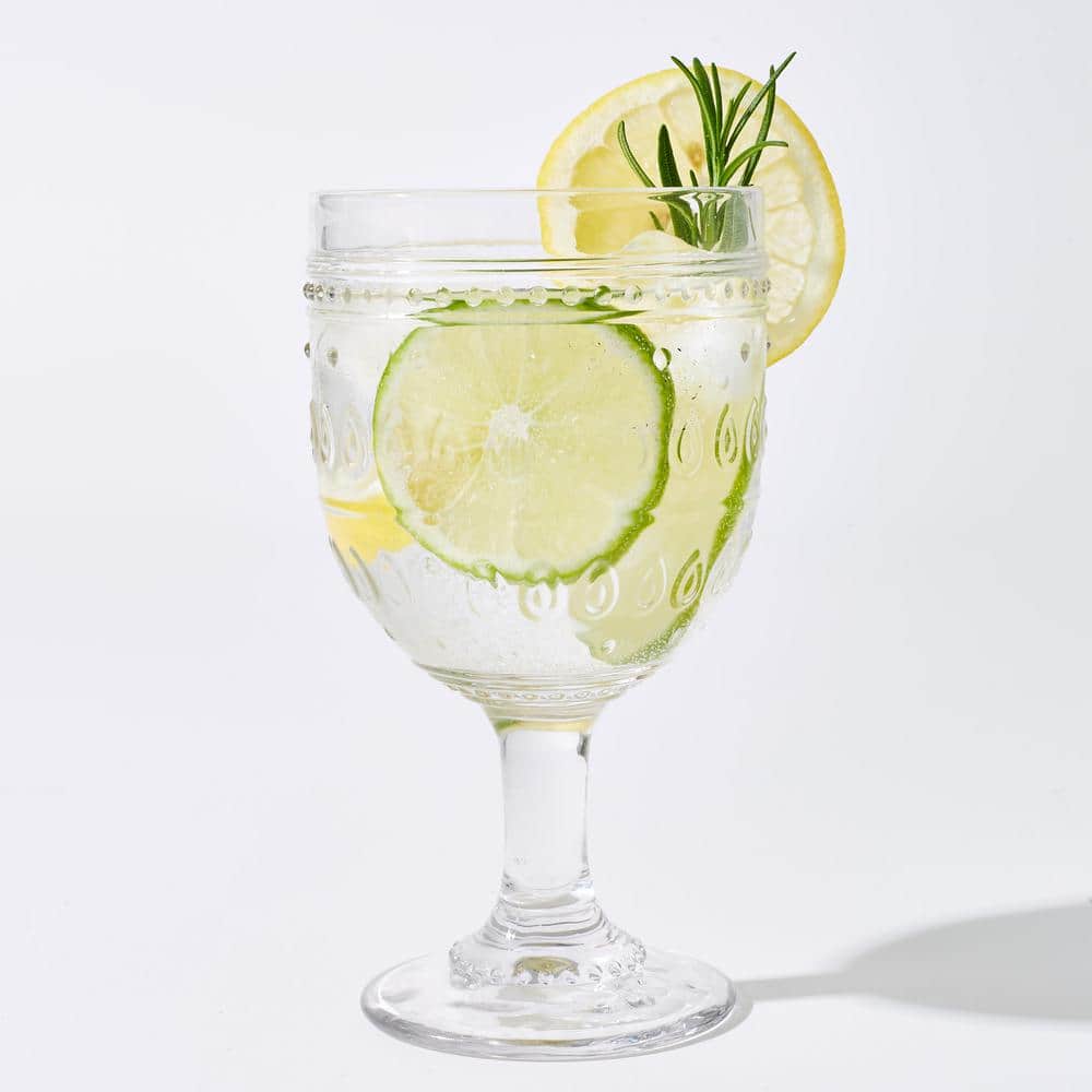 Fez Clear Glass 12oz Wine Goblet Set of 4