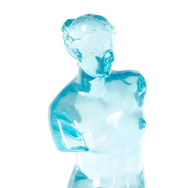 【新品未使用】 Liten Sheer Sculpture Tops Litton Lane 6 in. x 18 in. Light Blue Resin Tinted Woman Sculpture