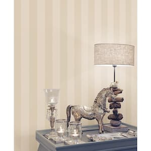 Smart Stripes Beige and White 2-Wide Stripe Wallpaper